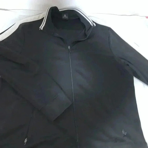 Men's Starter Track  Sweater  Black White Athletic Size 2XG Full Zip - Picture 4 of 11